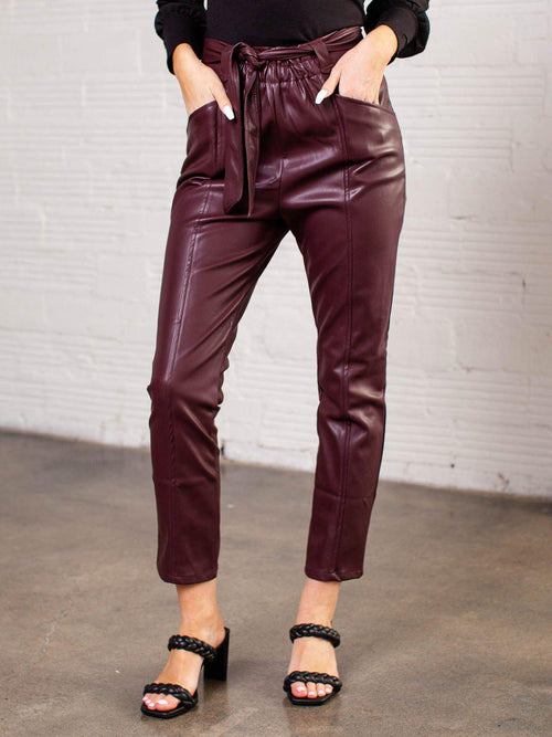 Bishop + Young-Bishop & Young Harper Vegan Leather Paperbag Pant - Leela and Lavender
