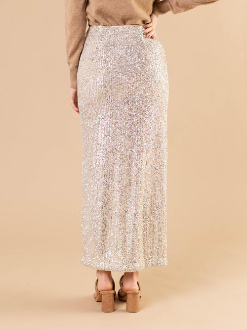 By Together-By Together Sequin Side Slit Skirt - Leela and Lavender