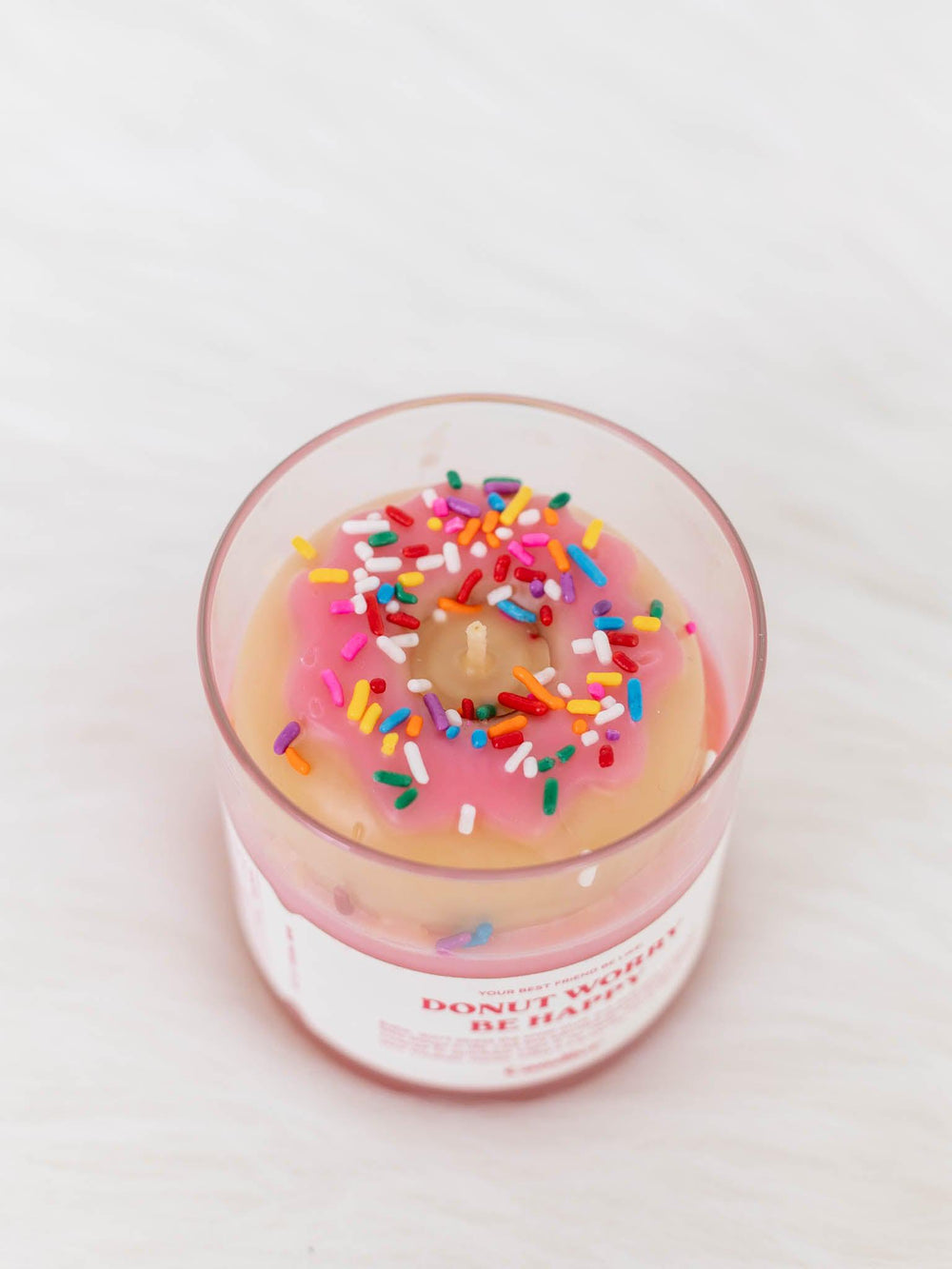 Candier-Candier Donut Worry Be Happy Candle - Leela and Lavender