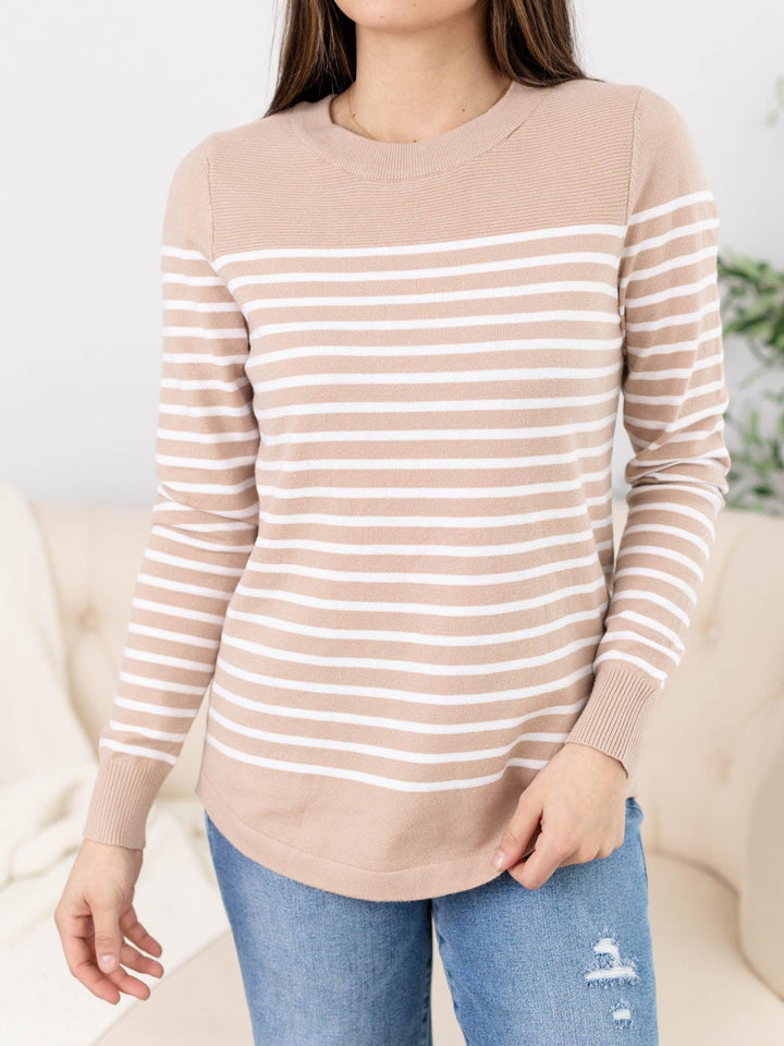 Stacatto-Crew Neck Classic Striped Long Sleeve - Leela and Lavender