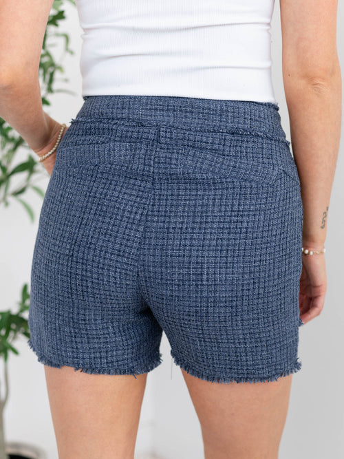 Democracy Skyrise Double Button Pleat Fray ShortDenim Shorts/Skirts