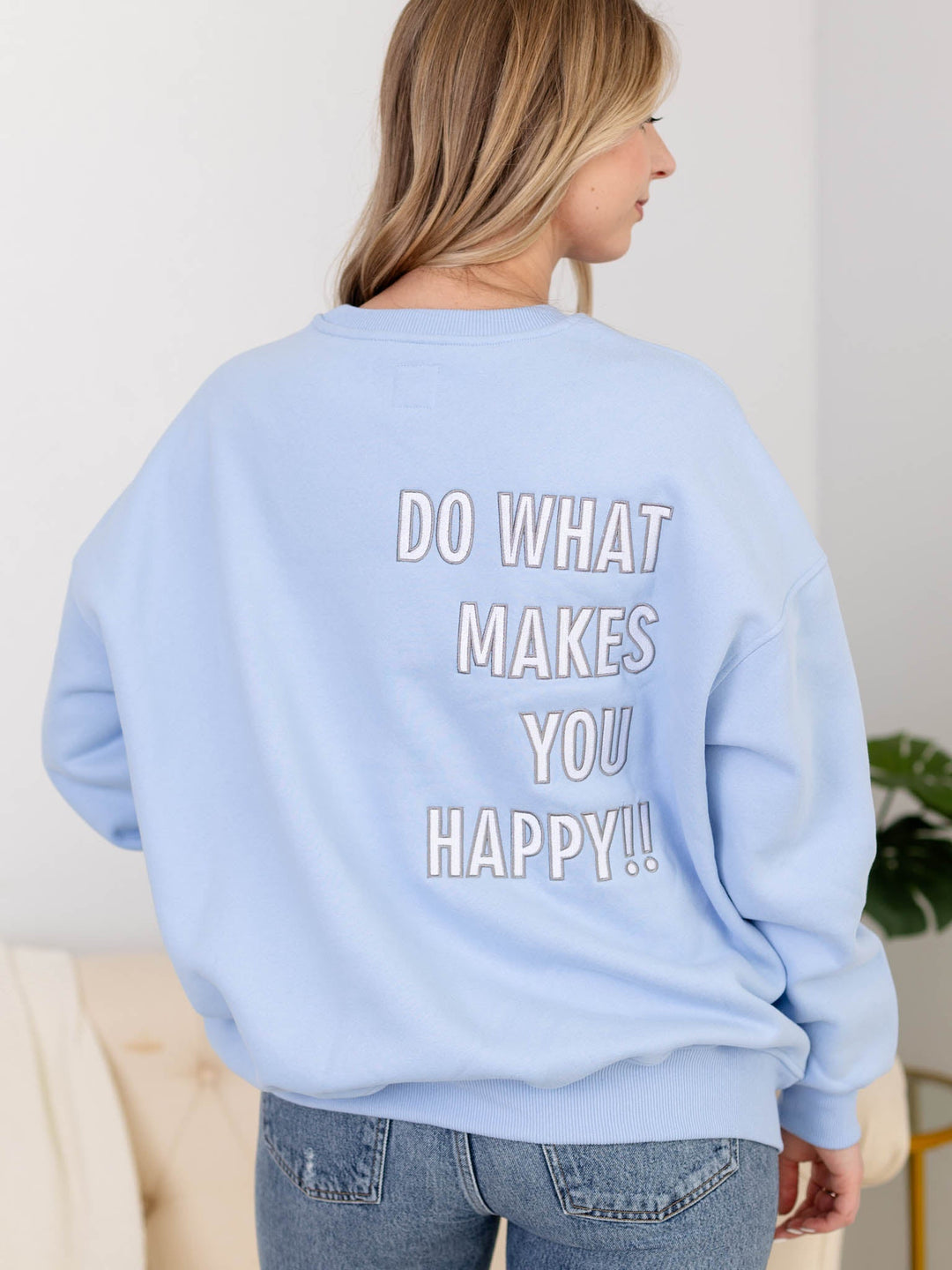 Do What Makes You Happy Embroidered CrewScreen tees