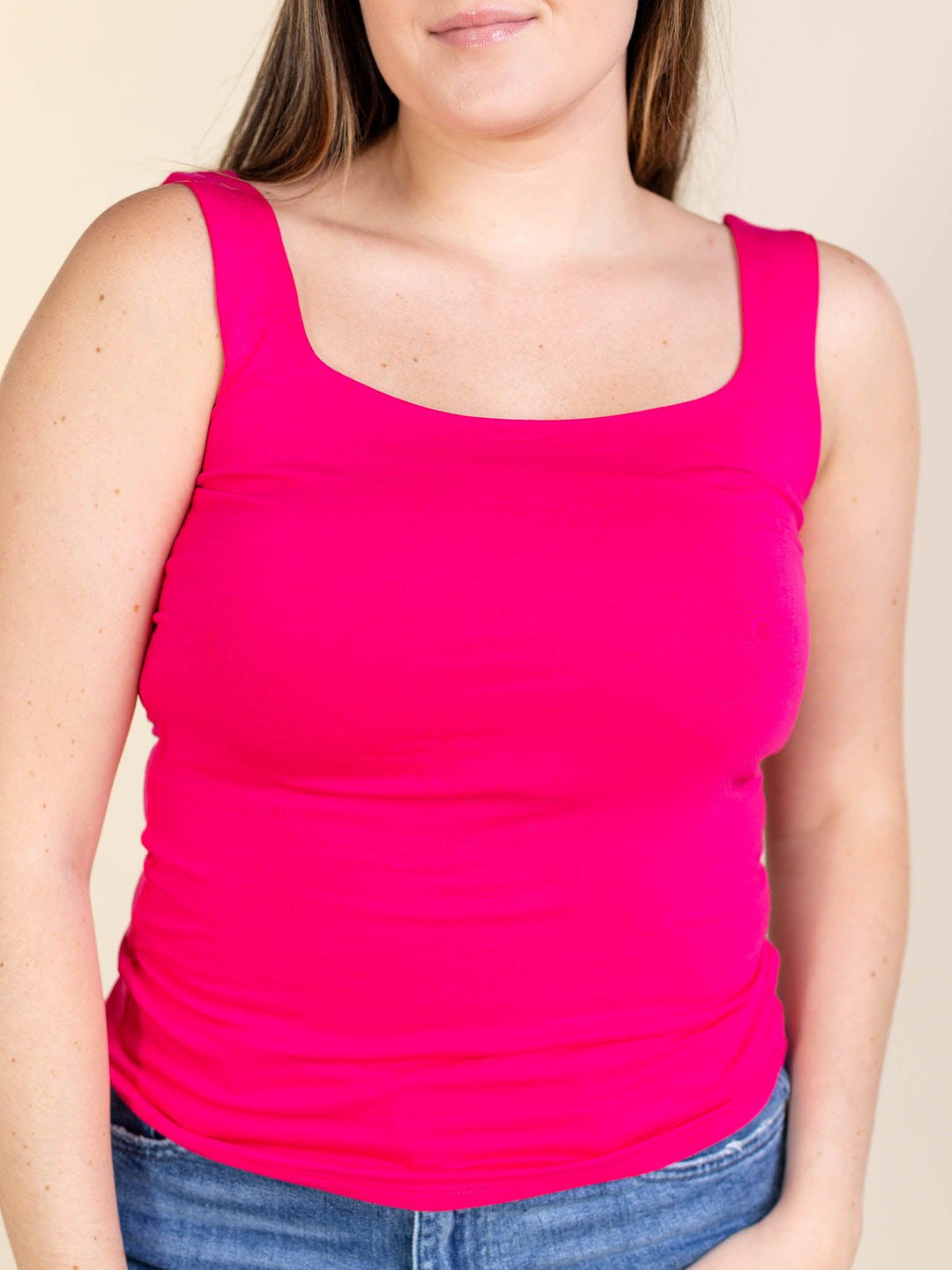 wasabi+mint-Double Layer Square Neck Tank - Leela and Lavender