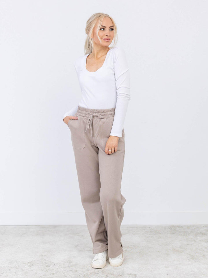 Rae Mode-French Terry Straight Sweat Side Slit - Leela and Lavender