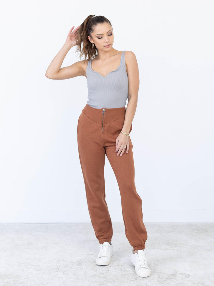 Rae Mode-French Terry Zip Waist Jogger - Leela and Lavender