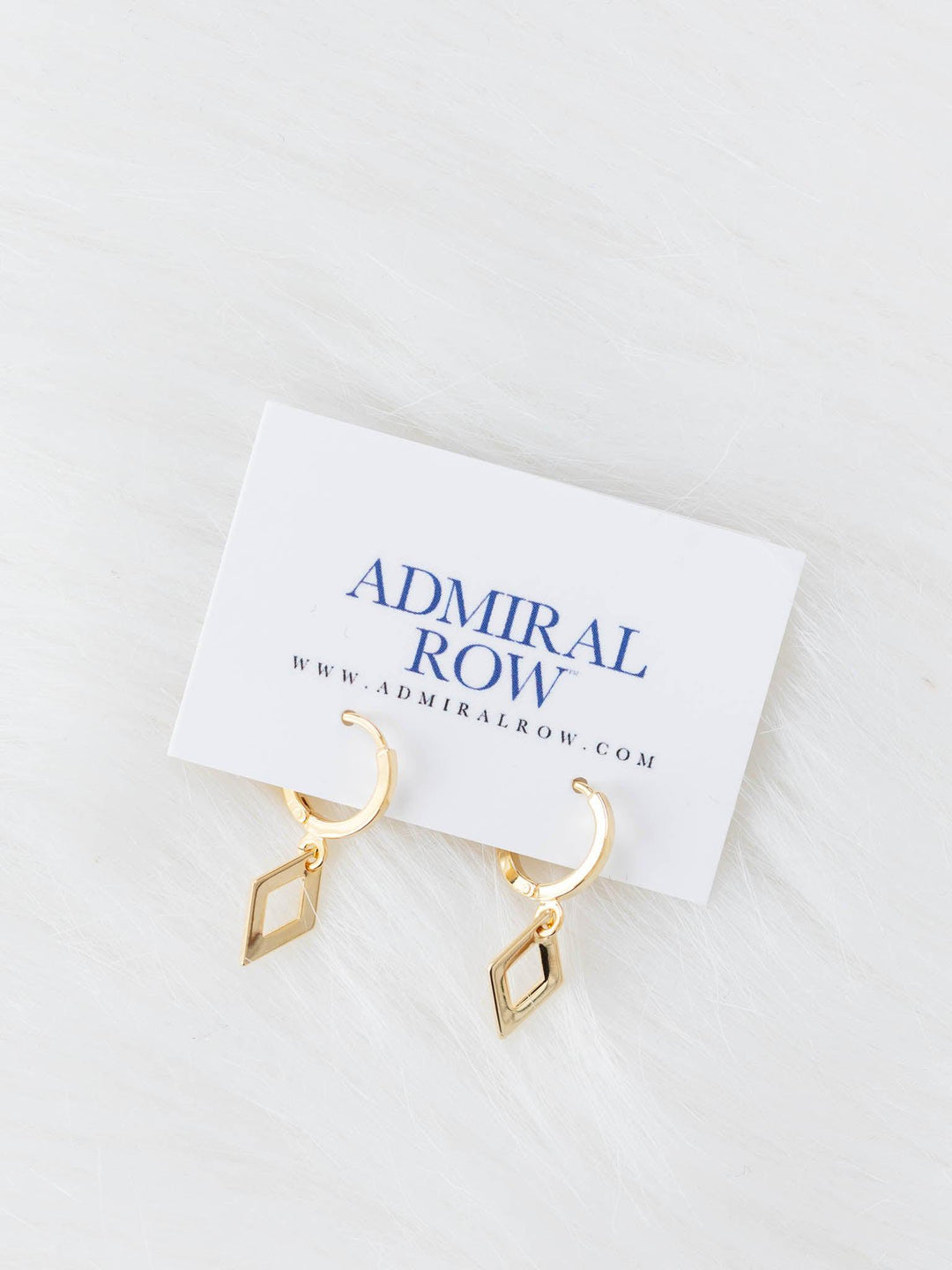 Admiral Row-Geometric Diamond Huggie Earrings - Leela and Lavender