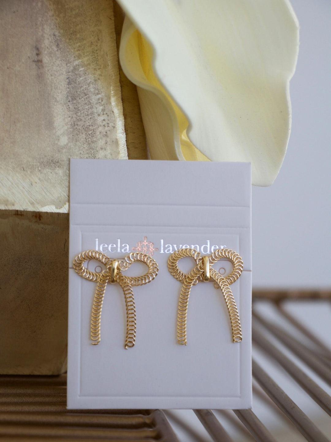 New Prospects-Gold Bow Post Earring - Leela and Lavender