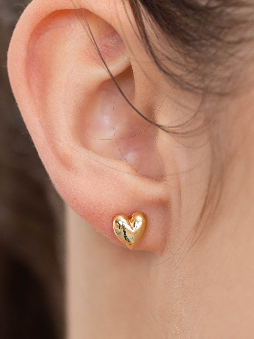 Gold Dipped Heart Stud EarringsEarrings