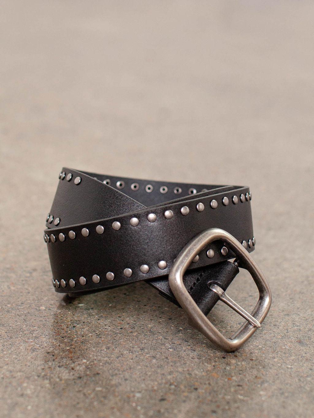 Most Wanted USA-Grunge Stud Lined Leather Belt - Leela and Lavender