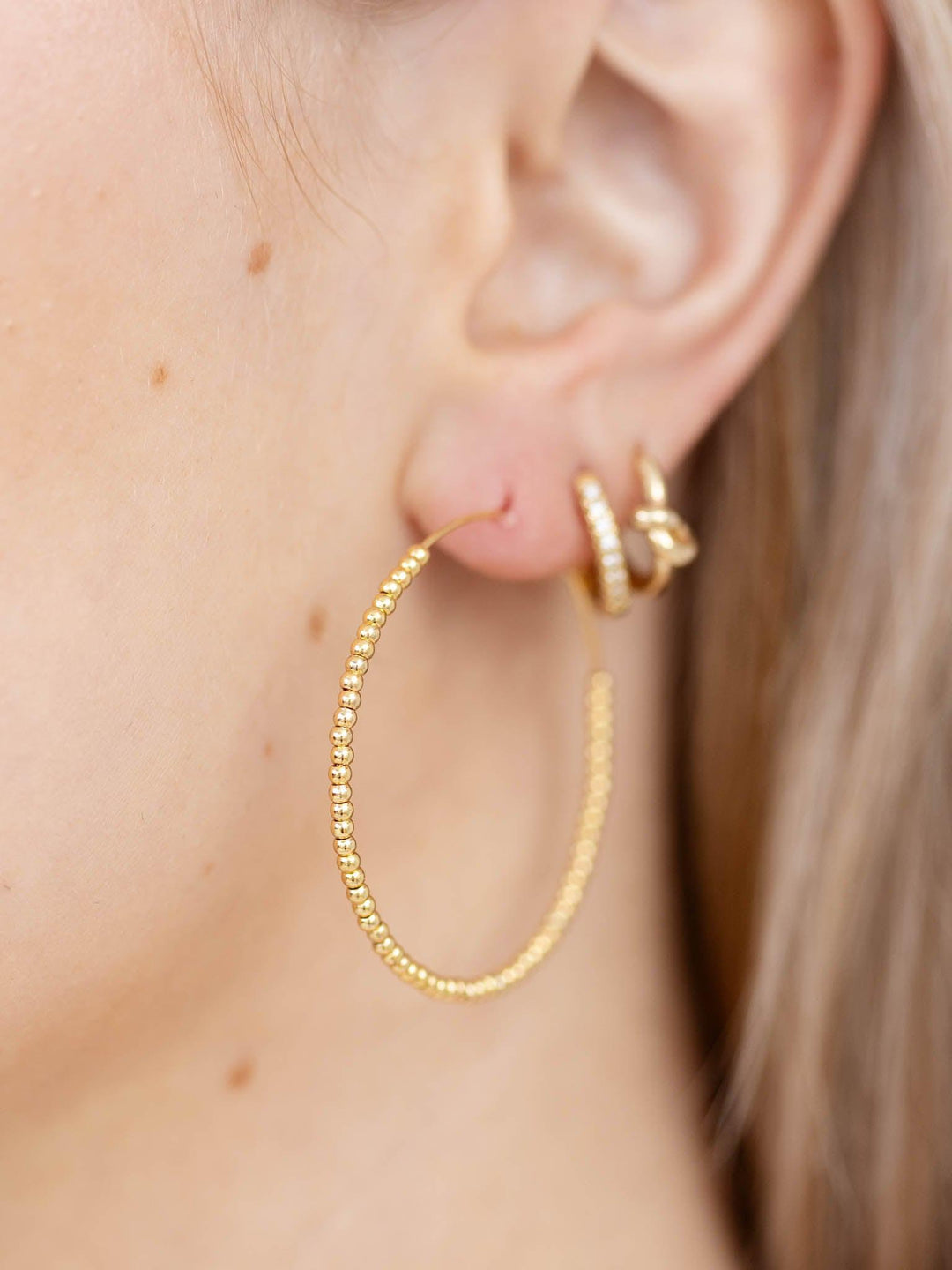 Haute Mess Jewelry-Hazel Gold Hoop Earrings - Leela and Lavender