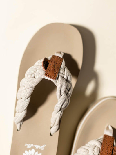 slip on linen sandal