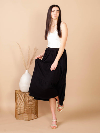 black midi skirt