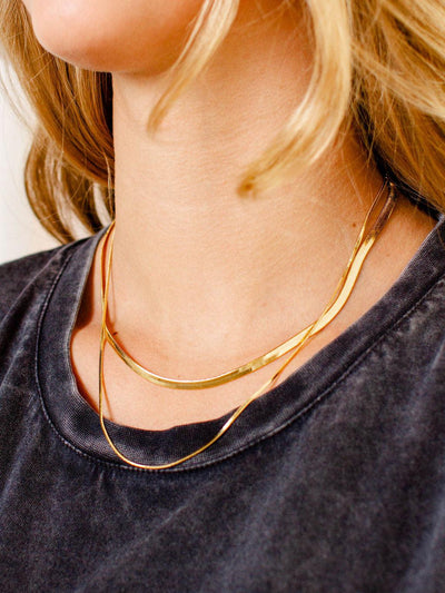 double layered herringbone necklace