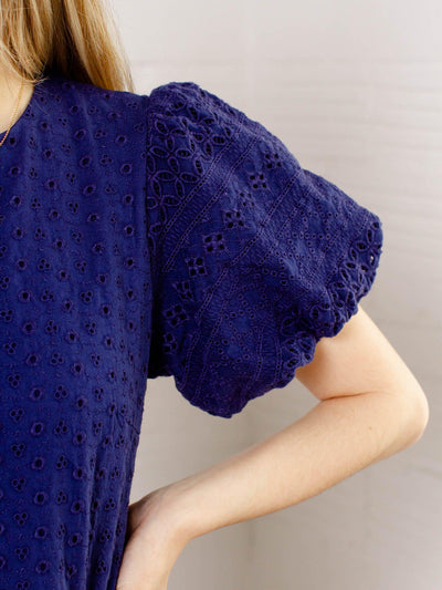 eyelet mini dress