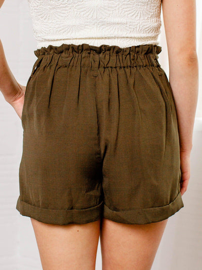 paperbag waist high rise shorts