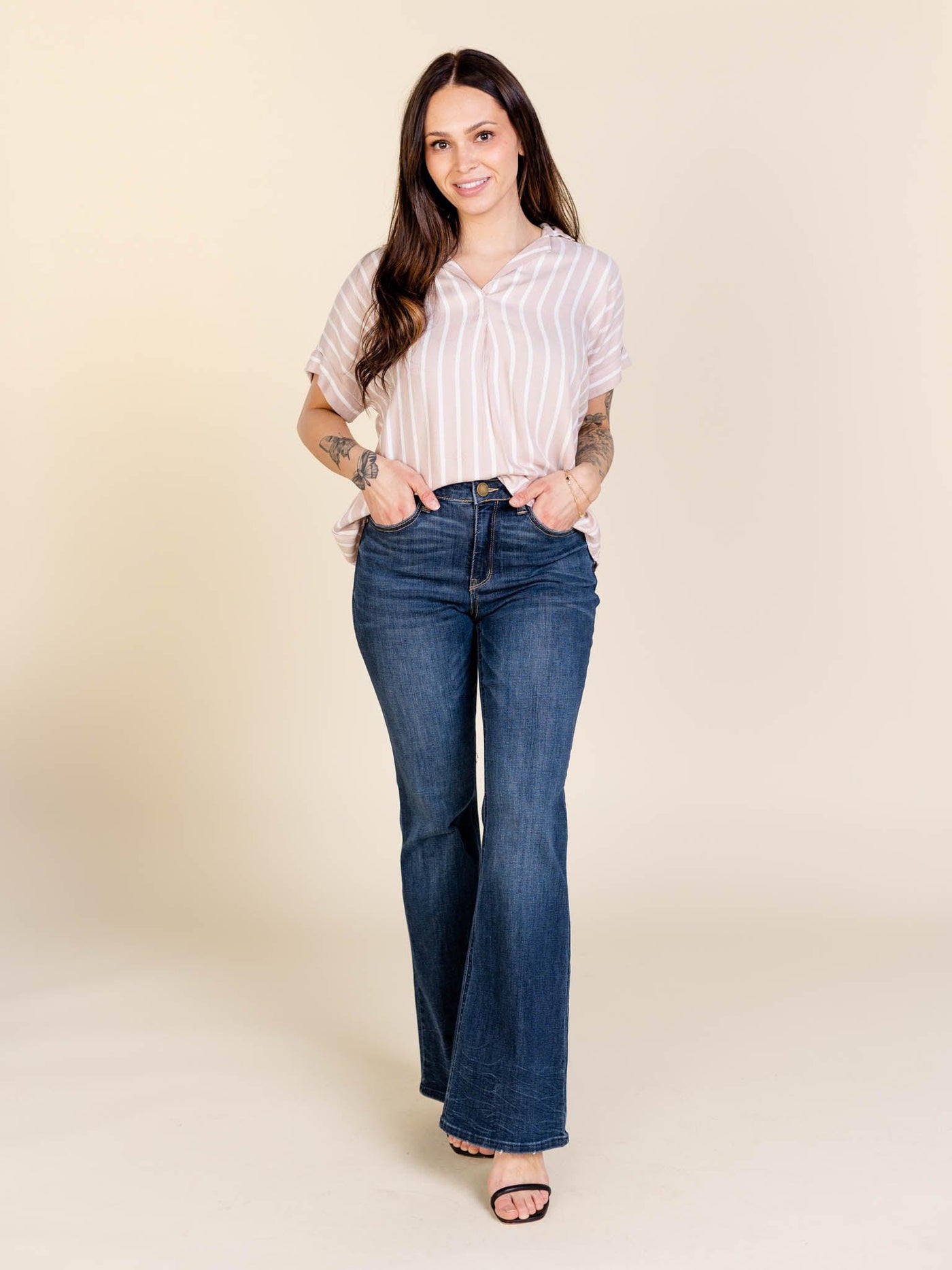 short sleeve vneck blouse