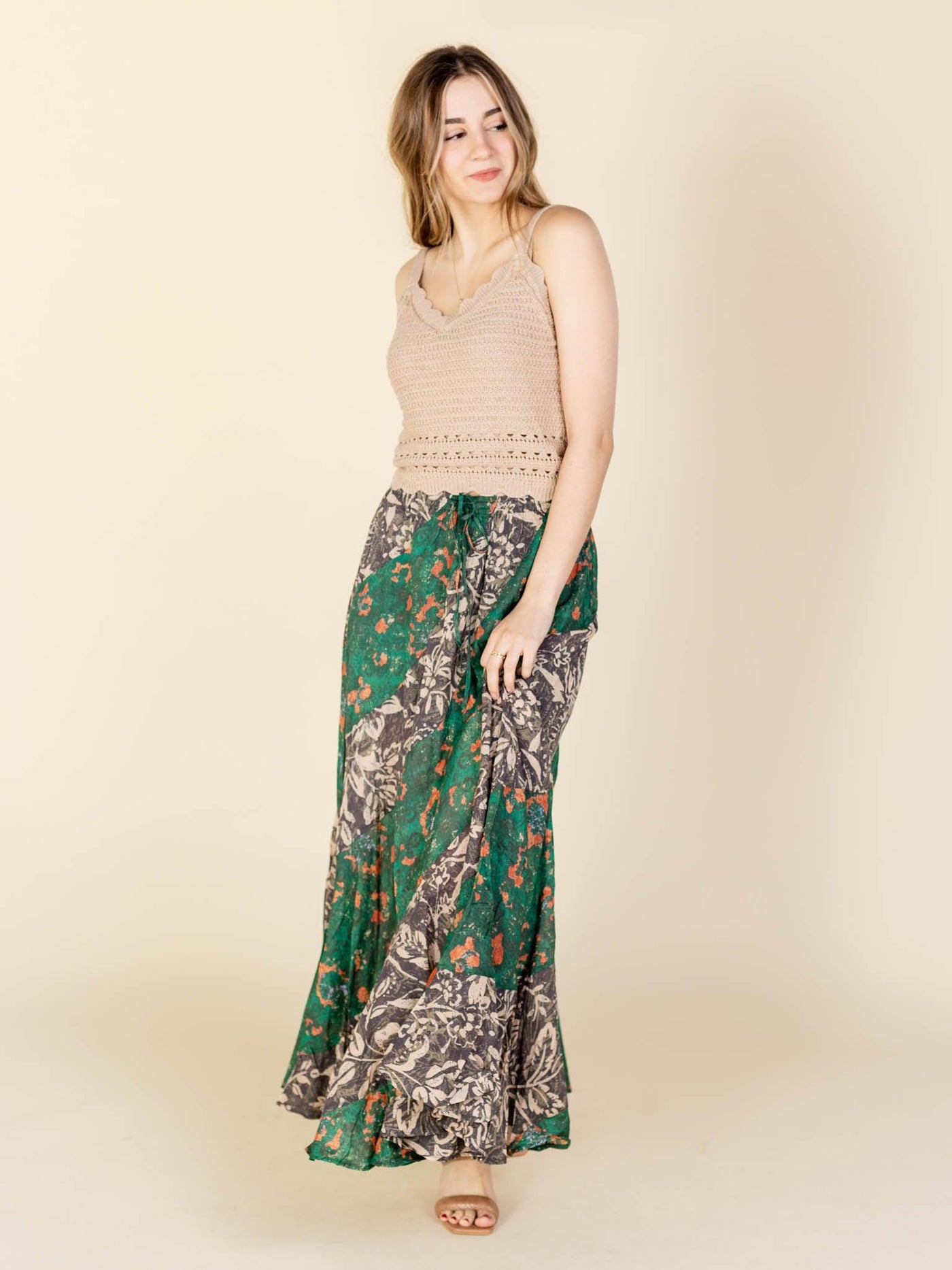 colored printed skirt
