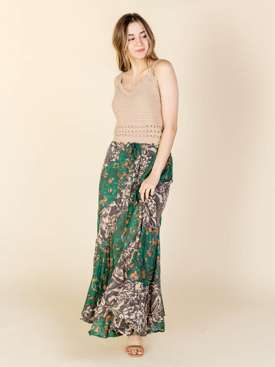 colored printed skirt
