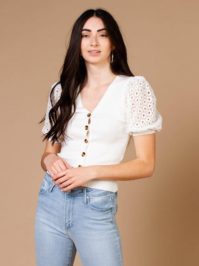 puff sleeve cardigan