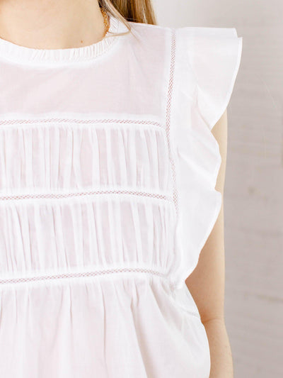 rails white ruffle sleeve top