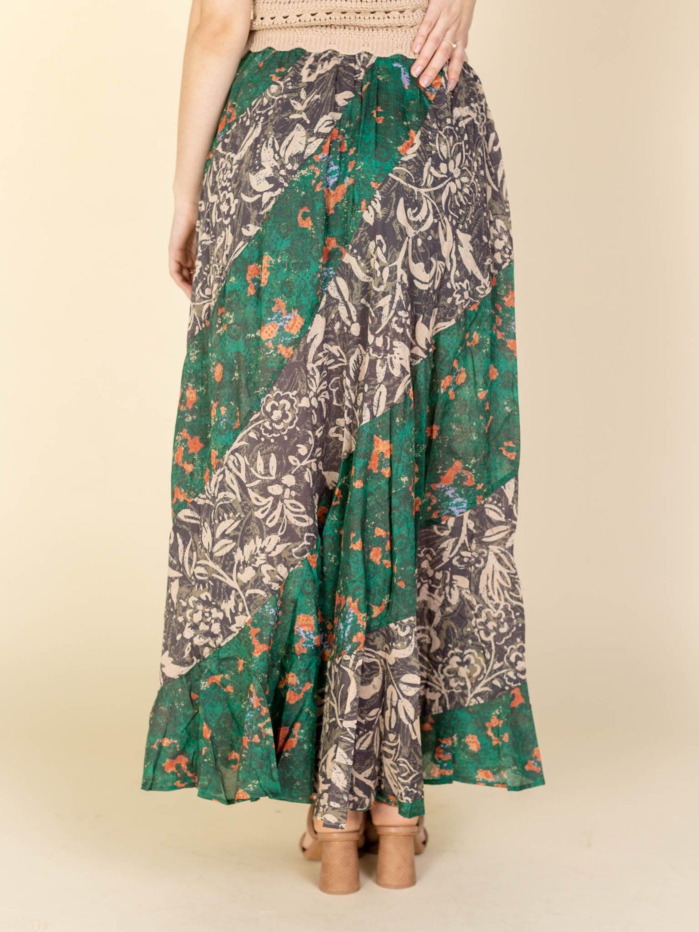 ruffle maxi skirt