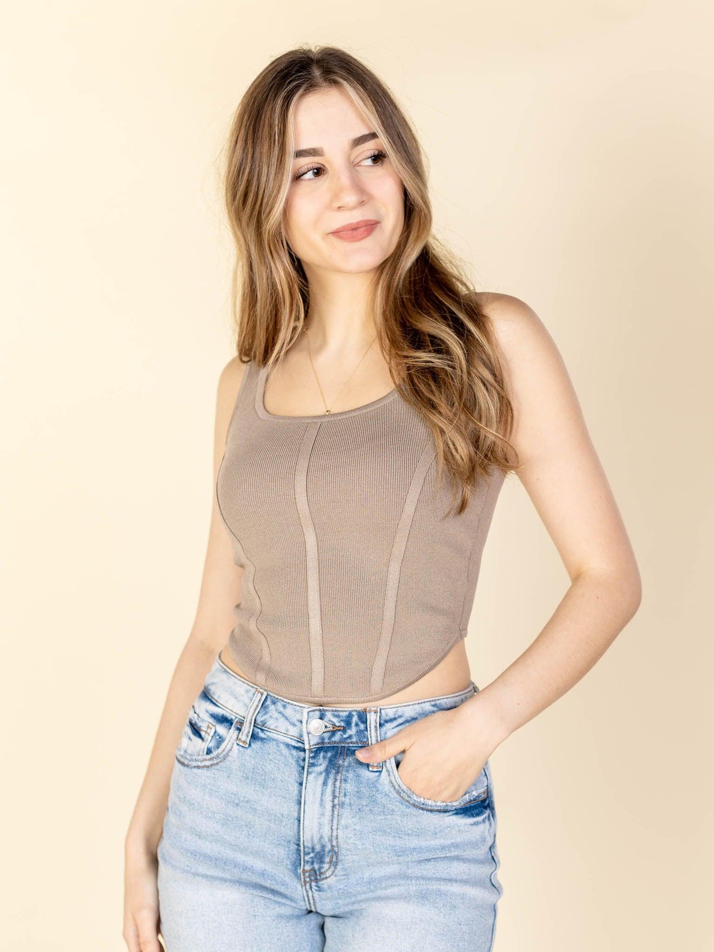 simple square neck tank