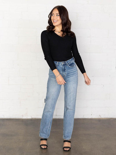 ribbed detail long sleeve
