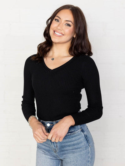 black ribbed long sleeve