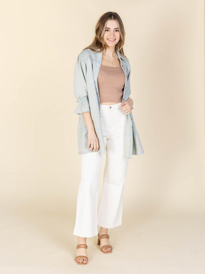 denim button down shirt