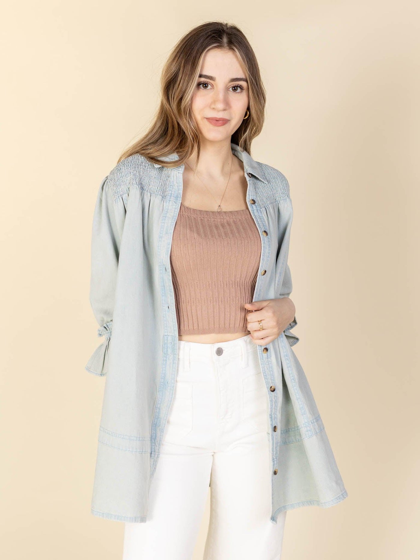 oversized denim shirt