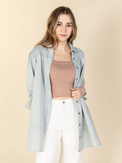 oversized denim shirt