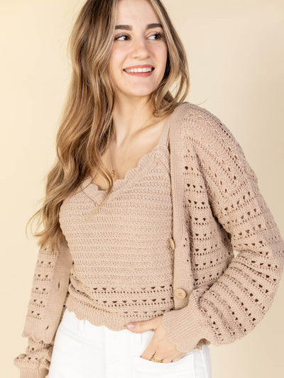 open knit cardi