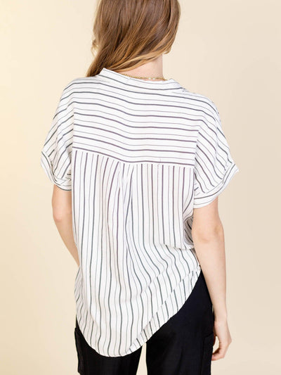 stripe short sleeve top