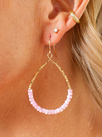 pink teardrop earrings