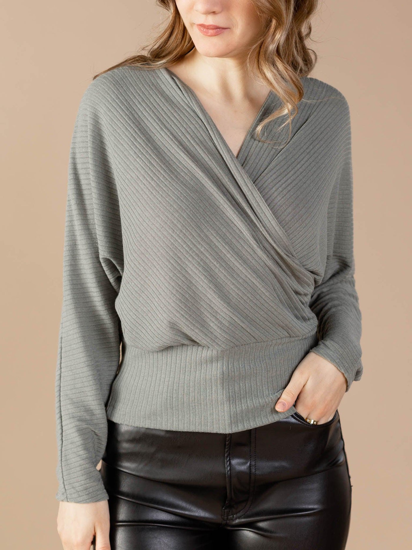 wrap ribbed top