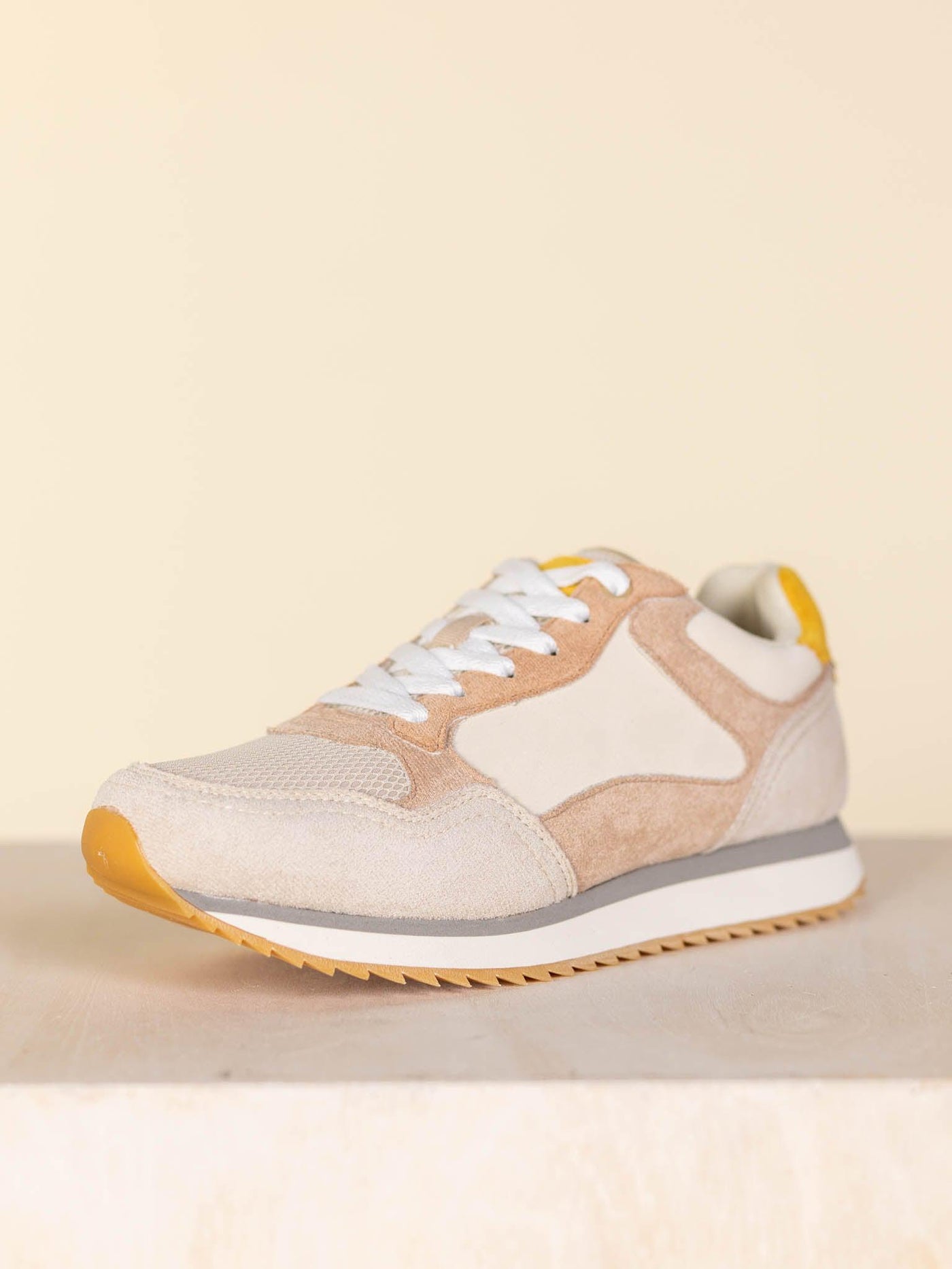 mixed textured sneaker