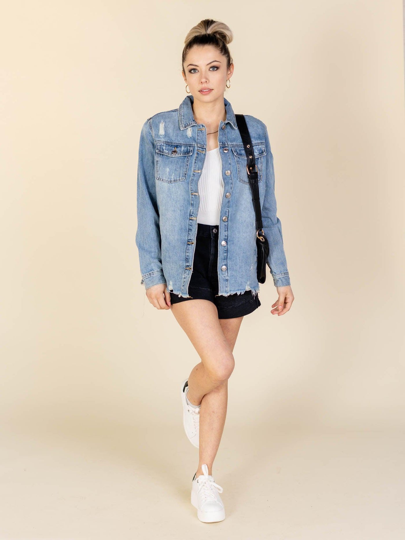 collared denim shacket