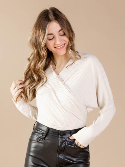white ribbed top
