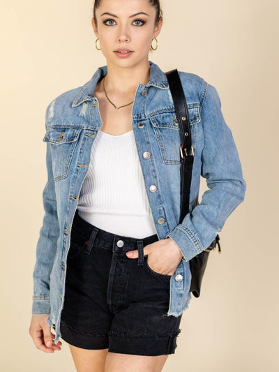 distressed denim jacket