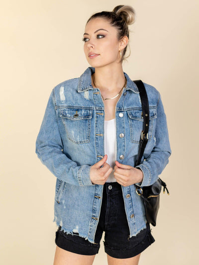 distressed shirt jacket