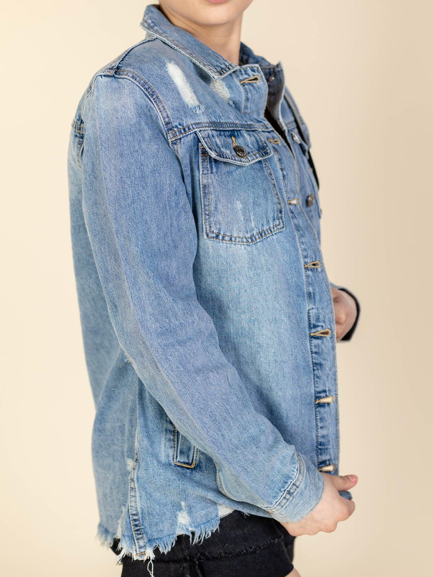 light weight denim shacket