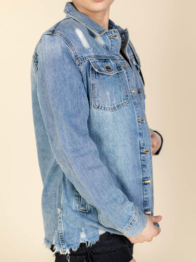 light weight denim shacket
