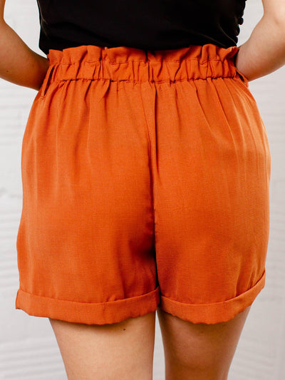 gathered waist colored shorts