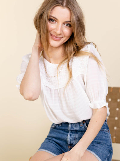 smocked yoke blouse