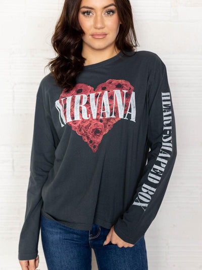 Daydreamer Nirvana Flower Heart Long Sleeve Crew