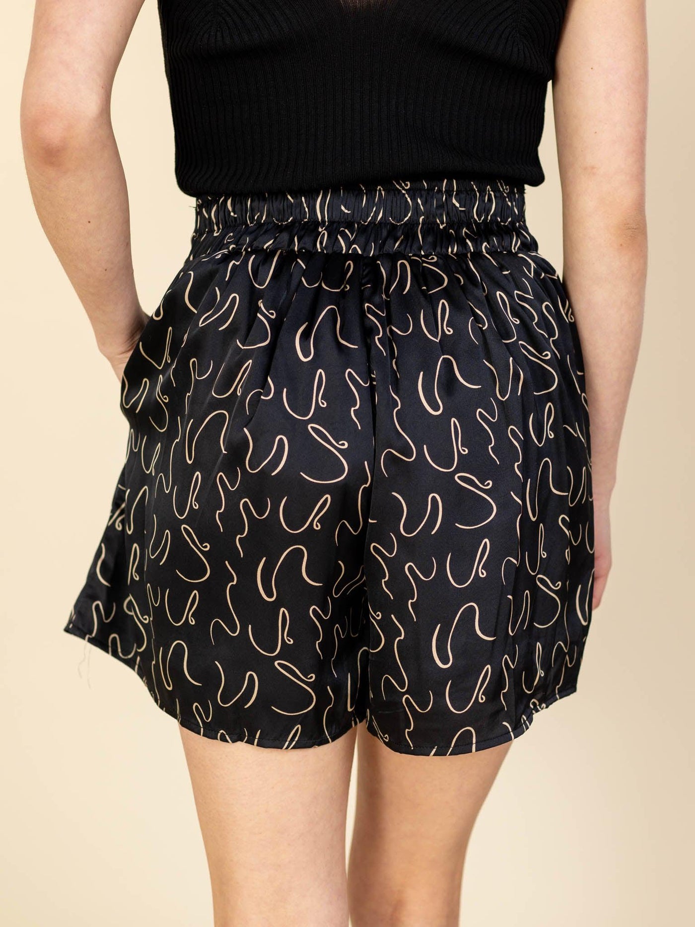 smocked banded shorts