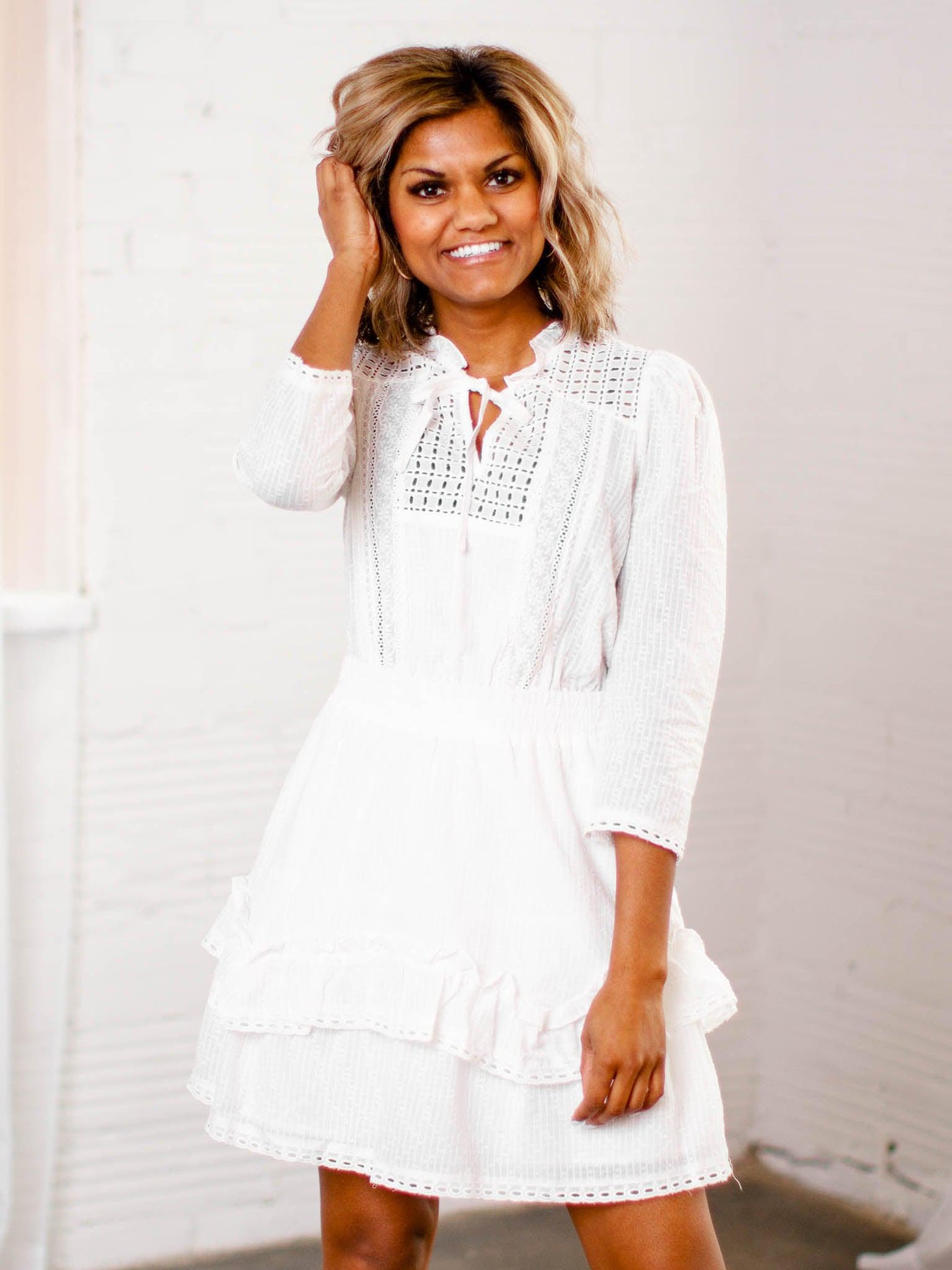 ruffle hem dress