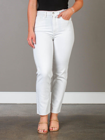 white ankle denim