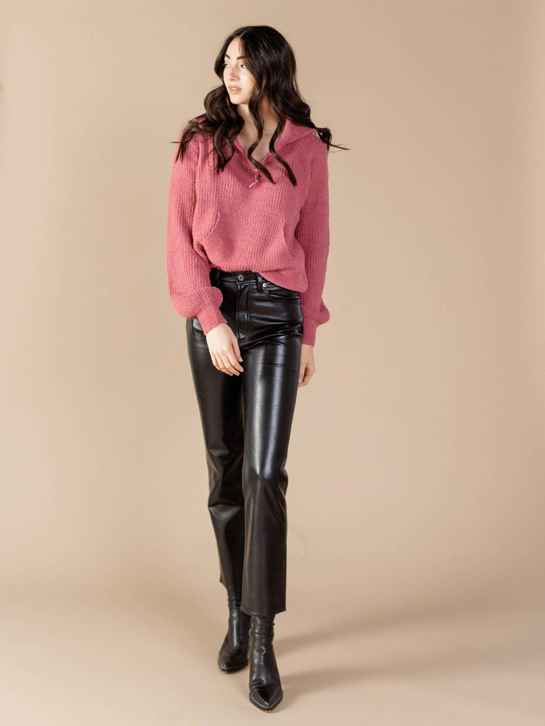 Half Zip Plush Pullover Sweater