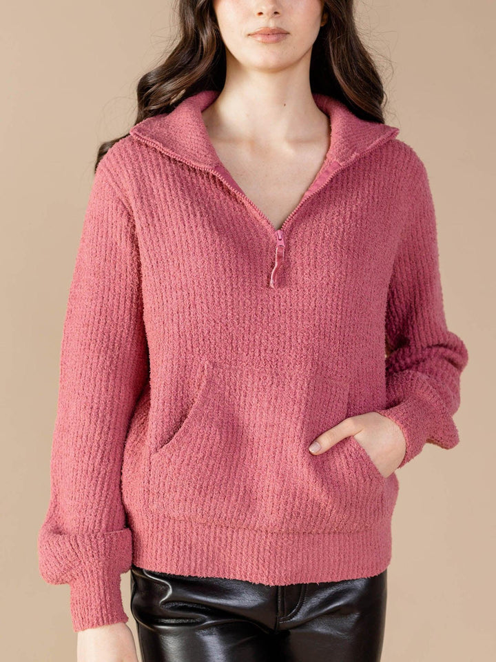 Half Zip Plush Pullover Sweater